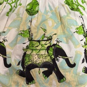 ApPEARel Tree Size 4T Ivory Green Halter Dress Elephant Polka Dot
